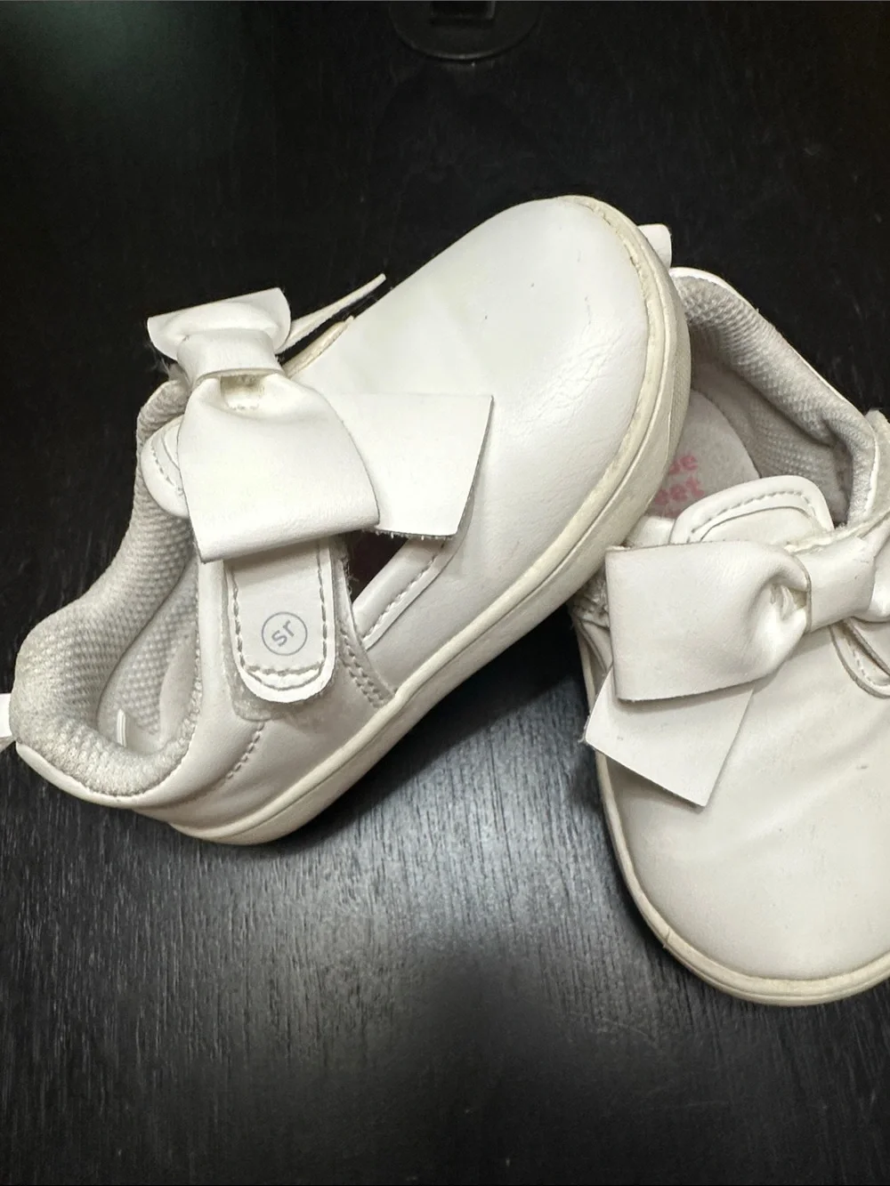 Stride Rite White Bow Slip-On Baby Shoes